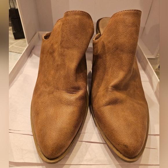 Womens 10 heel boot brown Zigisoho mule block heels western - Picture 2 of 6